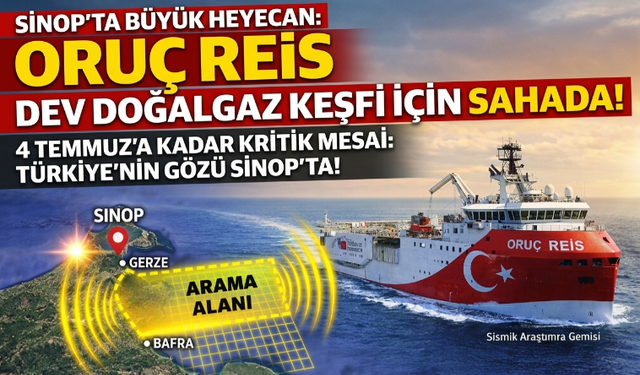 Sinop’ta Nefesler Tutuldu! Oruç Reis Doğalgaz İçin Bölgede!