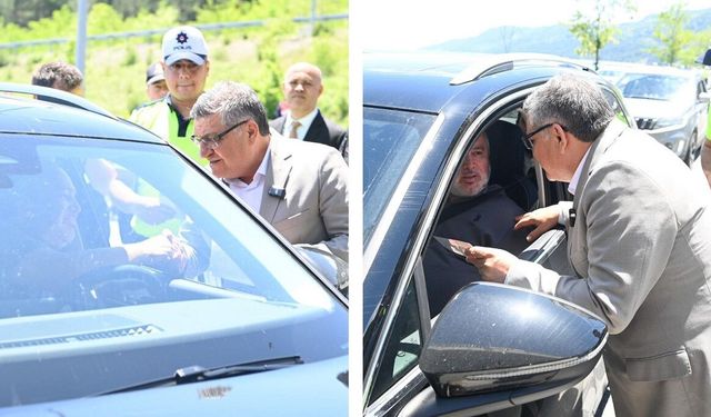 Vali Özarslan trafik denetimine katılarak sürücüleri bilgilendirdi