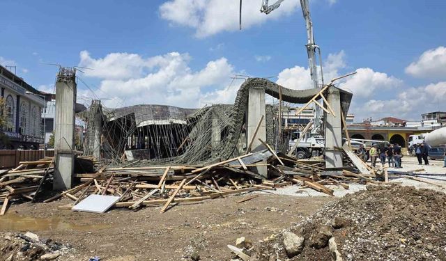 İnşatta beton dökülürken kalıp çöktü: 1 yaralı