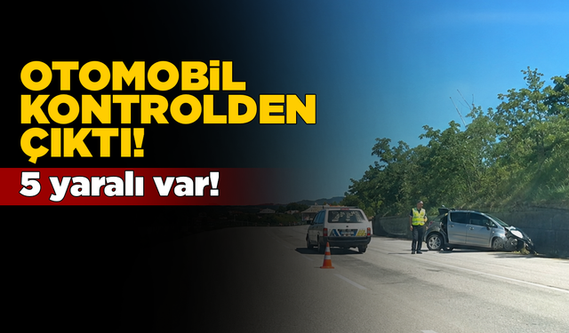 Kontrolden çıkan otomobil duvara çarptı: 5 yaralı