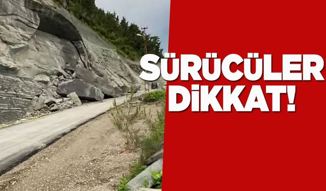Sinop'ta kaya parçaları yola düştü