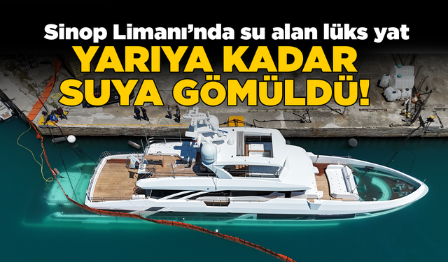 Sinop'ta suya gömülen lüks yata müdahale sürüyor