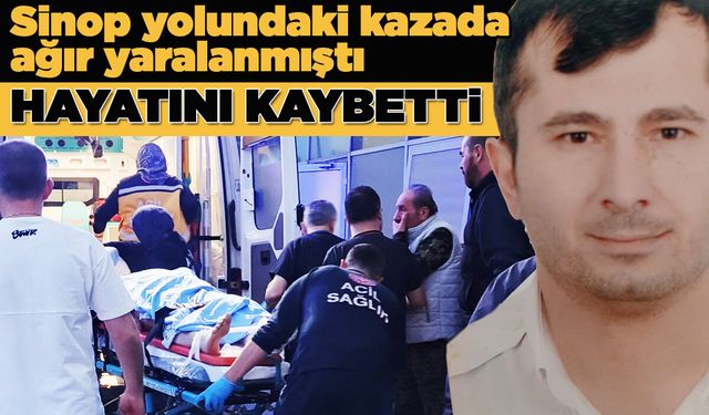Sinop yolunda ağır yaralanan kuryeden acı haber