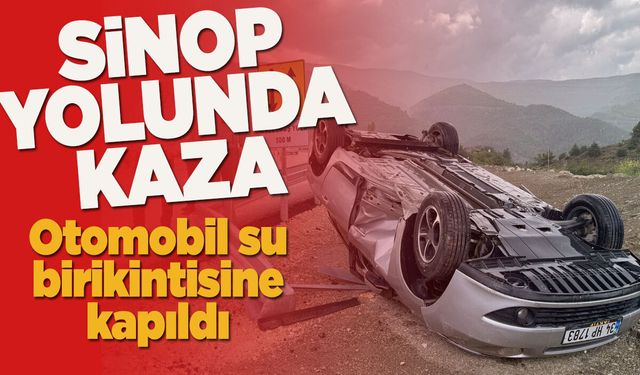 Su birikintisine kapılan otomobil takla attı