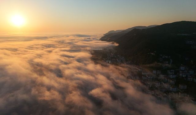 Kastamonu'da sis güzel görüntüler oluşturdu