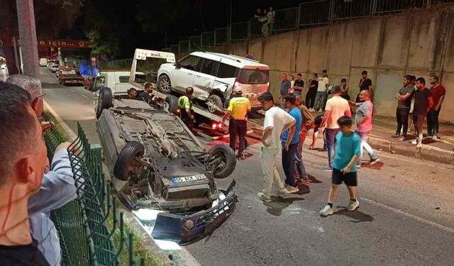Kontrolden çıkan otomobil takla attı: 2 yaralı