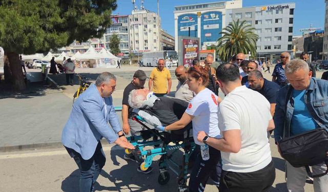 Yaya geçidinden geçen vatandaşa otomobil çarptı