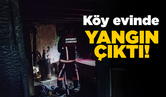 Köy evinden yükselen alevler korkuttu!