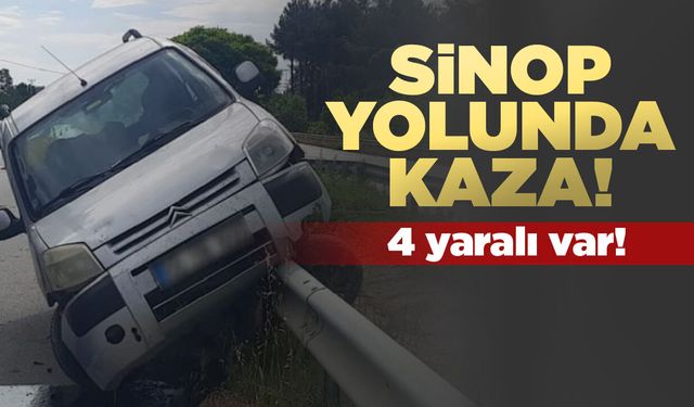 Bariyere çarpan otomobildeki 4 kişi yaralandı