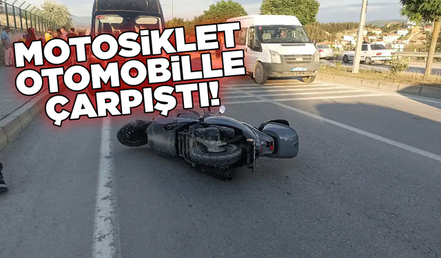 Motosiklet otomobille çarpıştı: 2 yaralı