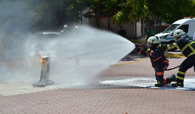 Doğalgaz yangınlarına karşı tatbikat düzenlendi