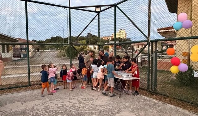 Çocuklar açık hava sinemasında buluştu