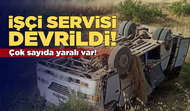 Amasya'da işçileri taşıyan minibüs devrildi