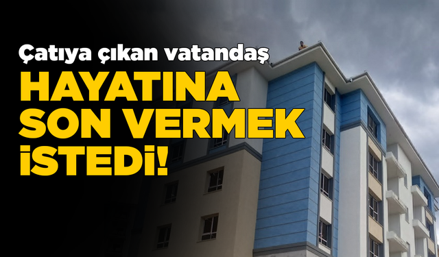 Çatıya çıkarak hayatına son vermek istedi!