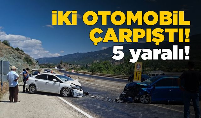 Sinop yolunda iki otomobil çarpıştı: 5 yaralı!