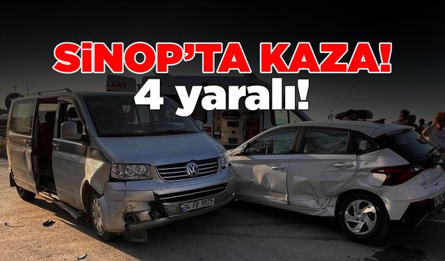 Minibüs ile otomobil çarpıştı: 4 yaralı