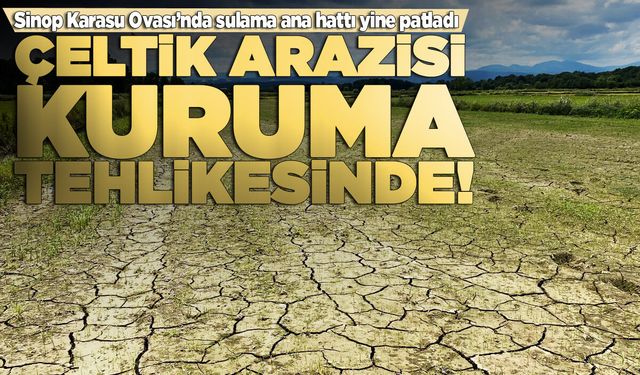 Sinop Karasu Ovası'nda sulama ana hattı yine patladı