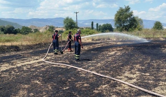 Anız yangınına ekiplerden hızlı müdahale