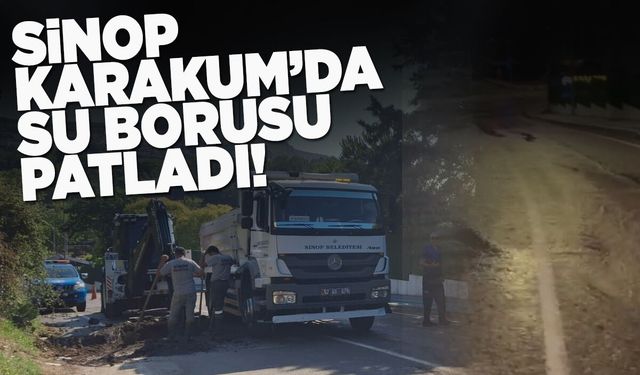 Sinop Karakum'da su borusu patladı