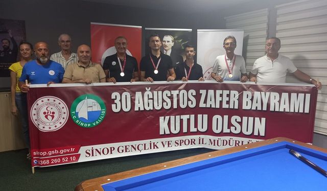 Sinop’ta Zafer Bayramı’na özel bilardo turnuvası düzenlendi