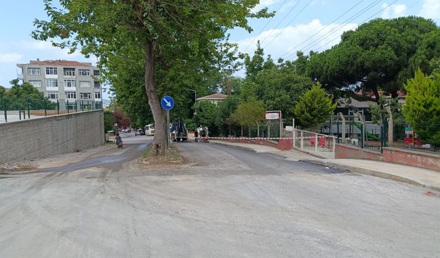 Ada Mahallesi’nde bozulan yolda onarım çalışması yapıldı