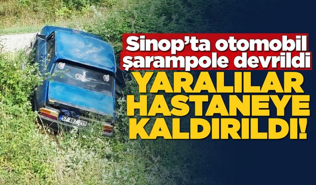 Otomobil şarampole devrildi: 2 yaralı var!