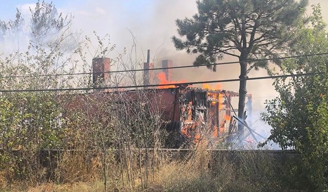 Korkutan yangın itfaiye ekipleri ve çiftçiyi harekete geçirdi