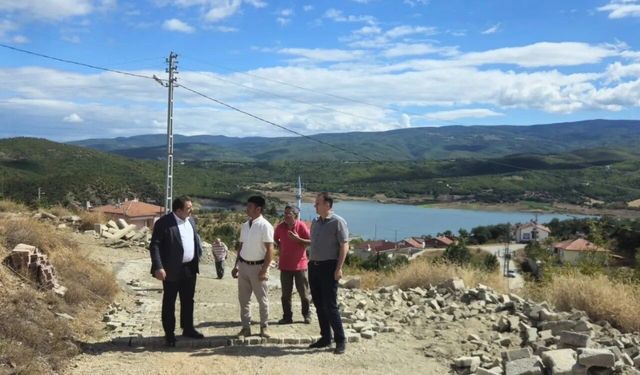 Sinop'ta köylerde parke taşı mesaisi