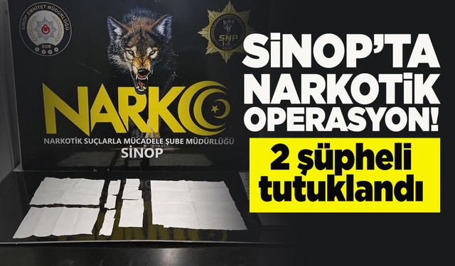 Sinop'ta narkotik operasyonu: 2 şüpheli tutuklandı!