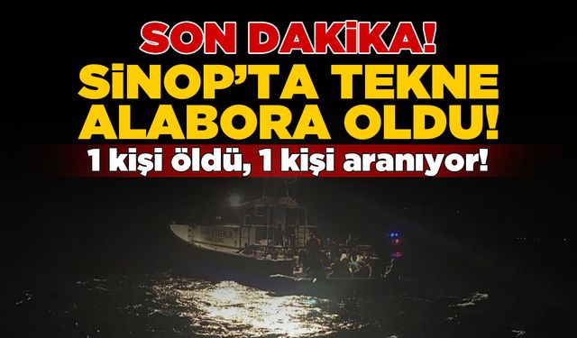 Sinop’ta tekne alabora oldu