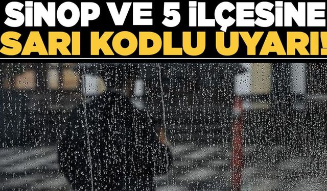 Sinop merkez ve 5 ilçesine sarı kodlu uyarı!