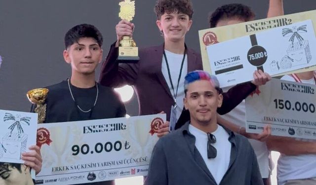 Sinoplu 14 yaşındaki genç kuaför Eskişehir’de birinci oldu