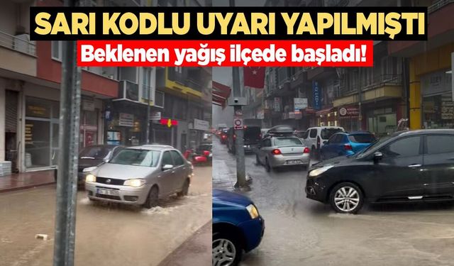 Beklenen yağış ilçede etkili oldu!