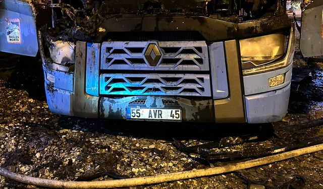 Park halindeki tırda çıkan yangın söndürüldü