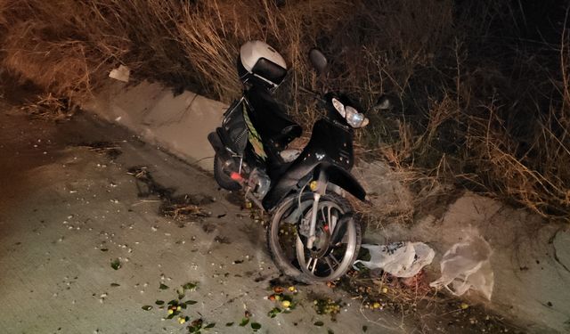 Şarampole devrilen motosikletteki çift yaralandı