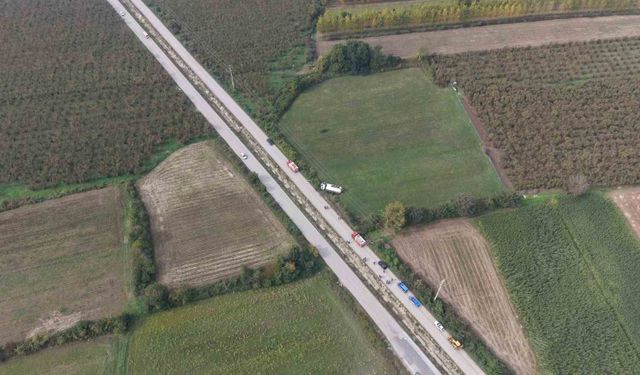Akaryakıt yüklü tanker devrildi