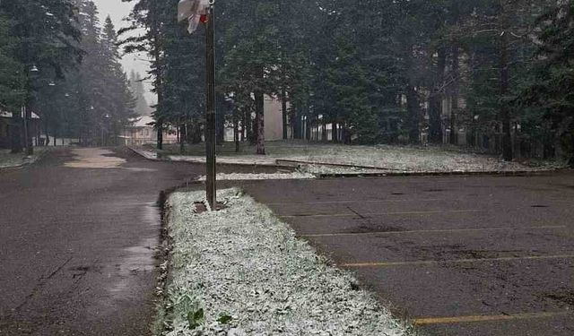 Ilgaz Dağı'nda kar yağışı etkili oldu