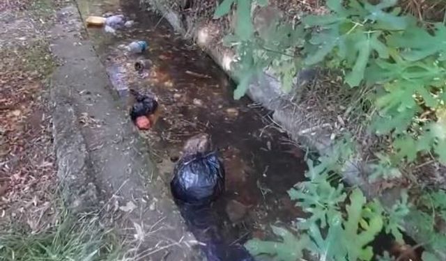 Tarım suyunun geçtiği kanal çöplerle doldu