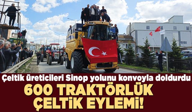 Çeltik üreticilerinden 600 traktörlü konvoy
