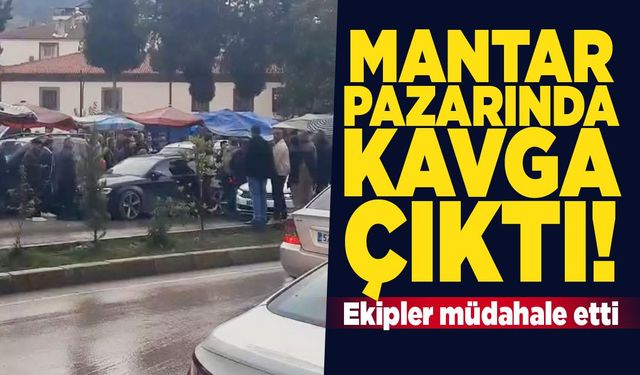 Mantar pazarında kavga çıktı
