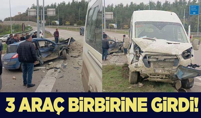 Üç araç kazaya karıştı