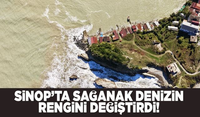Sağanak sonrası denizin rengi kahverengiye dönüştü