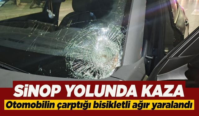 Otomobilin çarptığı bisikletli ağır yaralandı