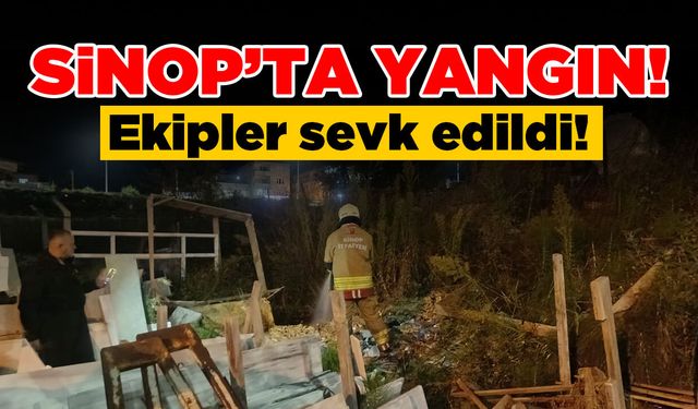Sinop’ta otluk alanda çıkan yangına müdahale