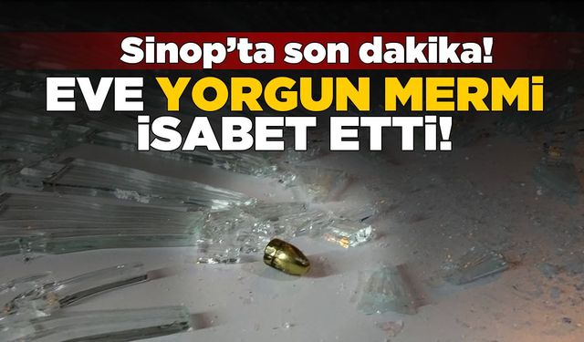 Sinop'ta bir eve yorgun mermi isabet etti