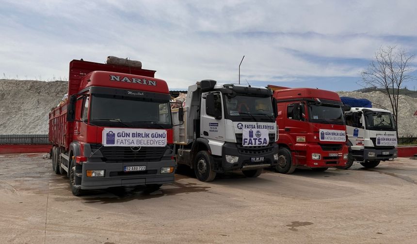 Ordu'dan depremlerden etkilenen Kahramanmaraş'a 4 kamyon yardım malzemesi gönderildi