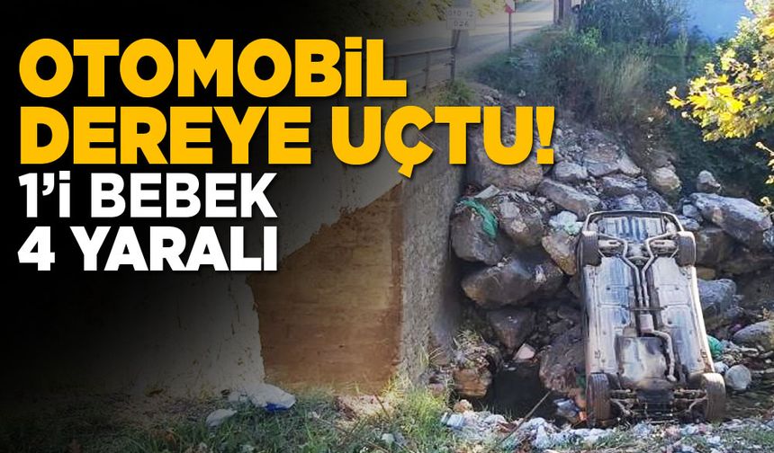 Otomobil dereye uçtu: 1’i bebek 4 yaralı