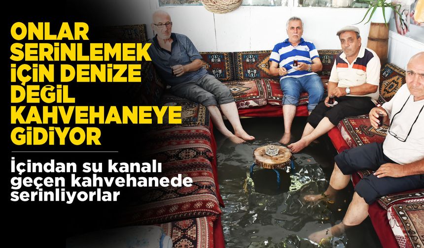 İçinden su kanalı geçen kahvehane