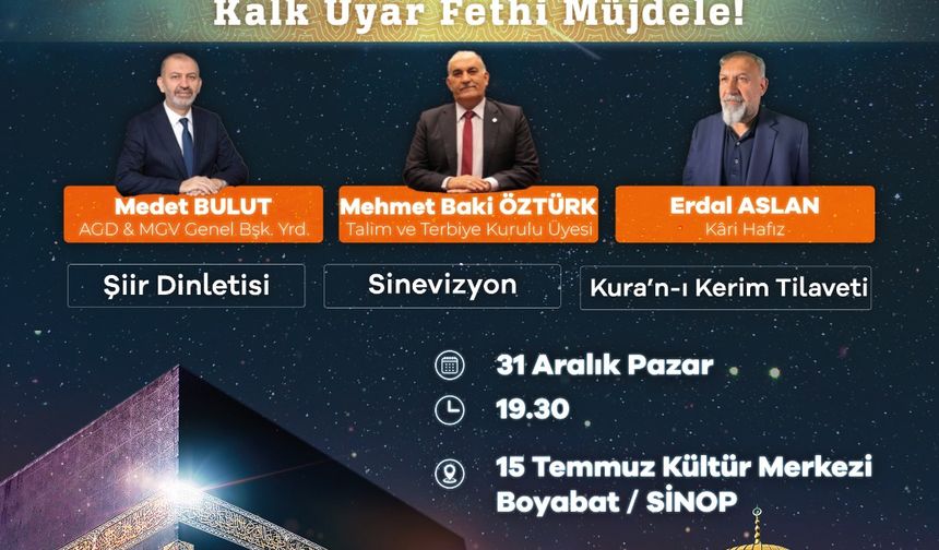 Mekke'nin Fethi Gecesi şehitler diyarı Boyabat'ta yapılacak