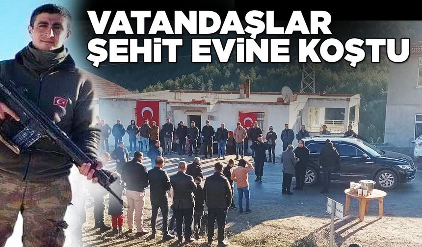 Vatandaşlar şehidin Boyabat'taki evine akın etti